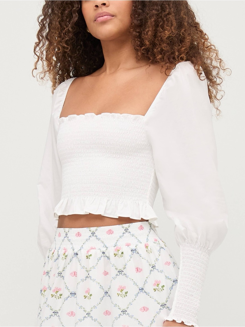 HILL HOUSE The Grace Nap Top Smocked Juliet Sleeves Worn Once